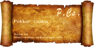 Pokker Csaba névjegykártya